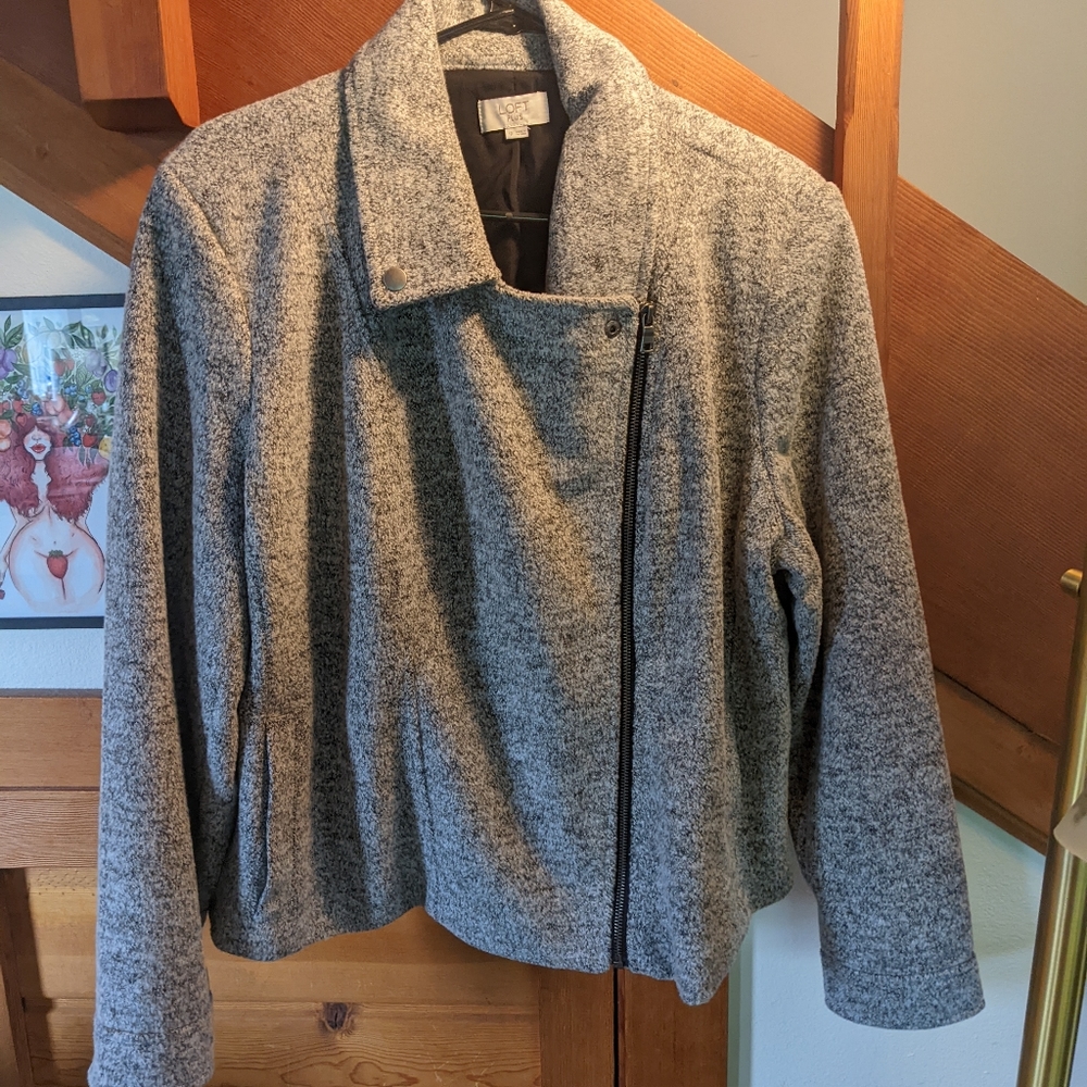 LOFT fabric crop moto jacket